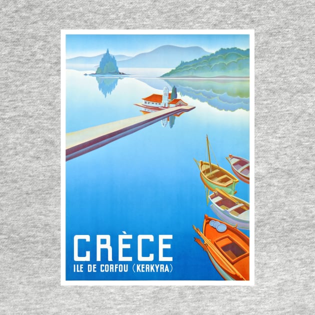 Vintage Travel Poster Greece Ile de Corfu by vintagetreasure